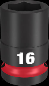 Milwaukee SHOCKWAVE Impact Duty Series 49-66-6248 Shallow Impact Socket, 16 mm Socket, 1/2 in Drive, Square Drive